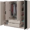 Bettso 'NELLY' Kleiderschrank mit Lamellen, Holzwerkstoff Kaschmir 200x51x206 cm Bild 2
