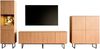 Home affaire Wohnwand Lund, moderne Anbauwand, Wohnzimmer-Set in Stone Oak, (3-St), enthält Vitrine, Lowboard und Higboard Bild 2