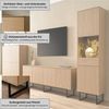 Home affaire Wohnwand Lund, moderne Anbauwand, Wohnzimmer-Set in Stone Oak, (3-St), enthält Vitrine, Lowboard und Higboard Bild 3