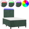 vidaXL Boxspringbett mit Matratze & LED Dunkelgrün 120x190 cm Samt 3270302 Bild 2