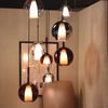 s.luce Belluna Esstisch-Hängelampe 5-flammig 160cm Baldachin Rauch Ø 14cm Bild 4