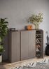 Schuhschrank >Farina< 4 Türen, Bronzo / Mercure Holzdekor - 140x111x35cm B/H/T Bild 2