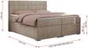 Boxspringbett, Doppelbett, Polsterbett mit Kopfstütze - CARMEN - 140x200cm - Beige Stoff - H4 Bild 5
