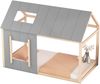 90 x 200 Kinderbett, Kinderbett in Hausform, Einzelhaus-Flachbett mit Dach und Fenster, Natur + Grau ETA:12/8 Bild 4