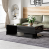MODFU Couchtisch Beistelltische (Wohnzimmertisch, 1-St, 105*55*32,5cm), mit Glastischplatte, Schublade und 16-farbigen variablen LED-Leuchten Bild 4