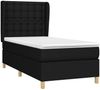 Boxspringbett mit Matratze Stoff Schwarz 80x200 cm, Härtegrad: H2 [3128799] Bild 3