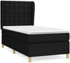 Boxspringbett mit Matratze Stoff Schwarz 80x200 cm, Härtegrad: H2 [3128799] Bild 2