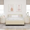 vidaXL Boxspringbett mit LED-Lichtleisten Creme 140 x 200 cm Stoff 3342217 Bild 4