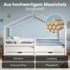 Bellabino 'Abia' Hausbett 90x200 cm mit 2 Schubladen, weiß, Kiefer Massivholz, Montessori Kinderbett mit Stauraum, inkl. Rausfallschutz und Lattenrost Bild 4