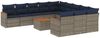vidaXL 12-teiliges Gartensofa-Set mit Kissen, grau, Polyrattan 3226439 Bild 2