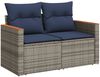 vidaXL 12-teiliges Gartensofa-Set mit Kissen, grau, Polyrattan 3226439 Bild 3
