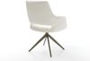 Drehstuhl Yago-Flex mit Armlehnen Bouclé Soft Beige Kreuzgestell breit Effektfinish Titan 360° drehbar Wippfunktion Taschenfederkern Bild 5