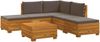 vidaXL Outdoor-Sofagarnitur mit Kissen 6 Stück Braun Massivholz Akazie 3403100 Bild 2
