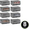 mDesign Schuhbox Schuhaufbewahrung Organizer stapelbar Klappdeckel 8er Set Grau Bild 4