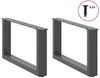 vidaXL Couchtischbeine U-Form 2 Stk. Anthrazit 60x(30-31) cm Stahl 4013142 Bild 3