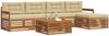 vidaXL Outdoor-Sofagarnitur mit Kissen 6 pcs Natur und Beige 3373328 Bild 3