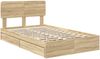 vidaXL Aufbewahrungsbett Sonoma-Eiche 135 x 190 cm Holzwerkstoff 3412285 Bild 4