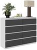 Furnica Schubkastenkommode grifflose Schubladenkommode Weiß Matt H92cm B120cm T33cm Bild 5