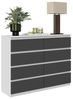 Furnica Schubkastenkommode grifflose Schubladenkommode Weiß Matt H92cm B120cm T33cm Bild 4