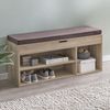 Schuhbank WL5.344 gepolstert Holz Sonoma 104x51x32cm mit Stauraum Flur Truhenbank Bild 3
