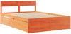 vidaXL Massivholzbett ohne Matratze Wachsbraun 120x190 cm Kiefernholz 3282362 Bild 3