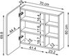 Roomart LYCIA-82 Badmöbel - nur Spiegelschrank - H 60 x B 16 x T 70 cm • Weiß Bild 4