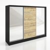 A&J MöbelLand Schwebetürenschrank TOP, 3-türig Schrank 200 cm mit Schubladen und Spiegel Bild 2