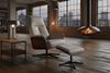 KAWOLA Relaxsessel FERREIRA Drehsessel Leder grau mit Hocker 106 x 84 x 78 cm Bild 4