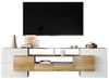 Merax Lowboard mit LED-Beleuchtung und Glasplatte, TV-Schrank mit hochglänzenden Korpus,Holzoptik,Breite 200 cm Bild 4