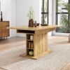 Ausziehbarer Esstisch, L110/130*W70*H75,Esstisch mit Stauraum, rechteckiger Esstisch, Kaffee-Freizeittisch, moderner einfacher Esstisch aus Eisen, Platzsparender multifunktionaler Esstisch,Natur Bild 2