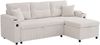 LVHOM Ecksofa mit Schlaffunktion L-Form, Schlafsofa mit Bettkasten, Loungesofa mit USB-C-Anschluss, Seitentaschen und Becherhaltern, Polstersofa aus Cord, Bettsofa ausziehbar 3 Sitzer Bild 2