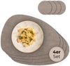 matches21 HOME & HOBBY Platzset Ovales Tischset mit Glasuntersetzer, 4er Set, in Braun meliert, (4-St), Hitzebeständige abwaschbare PVC Platzsets Bild 2