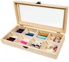 Yudu Aufbewahrungsbox Schmuckkästchen Sammelkasten mit 8 Fächern Deckel Holz Bild 2