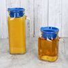 MamboCat Karaffe 2x KARO & KORA Kühlschrankkrug mit Deckel blau 1L & 0,5L Glas-Karaffe Bild 3