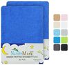 NatureMark Spannbettlaken Frottee Spannbettlaken, 80% Baumwolle / 20% Polyester, Gummizug: rundum, (2 Stück), 2er Set Kinder Spannbettlaken Frottee, Spannbetttuch 80% Baumwolle / 20% Polyester, für Babybett und Kinderbett, 70x140 cm - Royal blau Bild 4