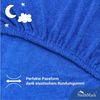 NatureMark Spannbettlaken Frottee Spannbettlaken, 80% Baumwolle / 20% Polyester, Gummizug: rundum, (2 Stück), 2er Set Kinder Spannbettlaken Frottee, Spannbetttuch 80% Baumwolle / 20% Polyester, für Babybett und Kinderbett, 70x140 cm - Royal blau Bild 2