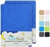 NatureMark Spannbettlaken Frottee Spannbettlaken, 80% Baumwolle / 20% Polyester, Gummizug: rundum, (2 Stück), 2er Set Kinder Spannbettlaken Frottee, Spannbetttuch 80% Baumwolle / 20% Polyester, für Babybett und Kinderbett, 70x140 cm - Royal blau Bild 5