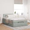 vidaXL Ottoman-Bett mit Matratze & LEDs Hellgrau 120x200 cm Samt 3312542 Bild 4