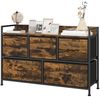 Kommode 98 x 29 x 63 cm mit 5 Stoffschubladen - Aufbewahrungsschrank in Braun mit Ablage Bild 4