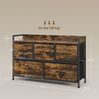 Kommode 98 x 29 x 63 cm mit 5 Stoffschubladen - Aufbewahrungsschrank in Braun mit Ablage Bild 5