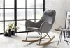 Schaukelstuhl Holz, Metall und 100 % Polyester Grau Bild 2