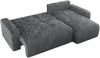 Ecksofa L-form, mit Schlaffunktion und Bettkasten - ARGOS, Dunkelgrau, Cord Bild 4