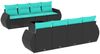 vidaXL 9-teiliges Gartensofa-Set mit Kissen, schwarzes Polyrattan 3221146 Bild 2
