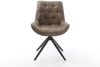 Esszimmerstuhl Taimi-Flex Mikrofaser Taupe Vintage Kreuzgestell breit Schwarz Bild 2