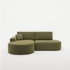 Ecksofa Schlafsofa Sofa VENEDIG Stoff Salvador Olivgrün Ottomane Links Bild 2