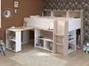 Vente-unique - APOLINO Bett Holz, Platte BeigeWeiß - B 133,3 cm x H 139,9 cm x L 208,4 cm Bild 3