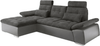 Ecksofa Couch Schlafcouch Schlafsofa Lederlook dunkelgrau Ottomane links L-Form Bild 3