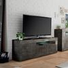 Dmora Fernsehschrank Iole, Ständer für Wohnzimmerfernseher, Niedriges Wohnzimmer-Sideboard, TV-Ständerbasis, Made in Italy, 138x42 h56 cm, Schiefer Bild 4