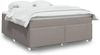 vidaXL Boxspringbett mit Matratze Taupe 180x200 cm Stoff 3285155 Bild 1