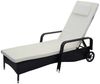 Poly-Rattan Sonnenliege Carrara, Relaxliege Gartenliege Liege, Alu ~ anthrazit, Kissen beige Bild 3